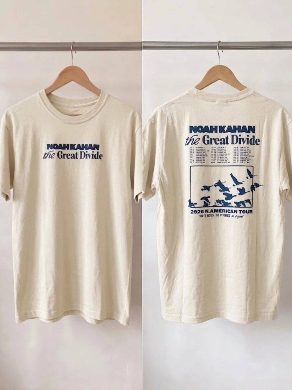 Noah Kahan The Great Divide 2026 North American Tour T-Shirt Off-White